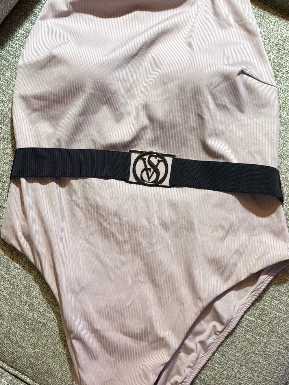 Victoria's Secret Dusty Mauve Ribbed One-Piece Swimsuit